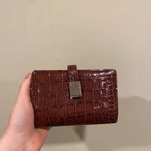 Crocodile Embossed Leather Wallet
